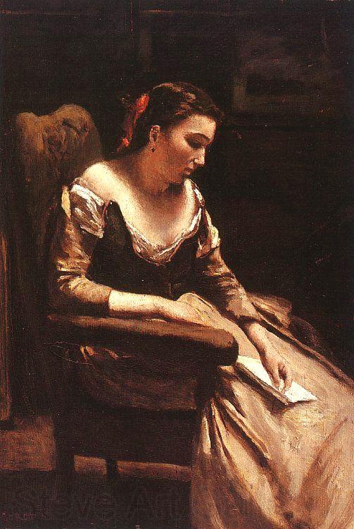  Jean Baptiste Camille  Corot The Letter_3 Norge oil painting art